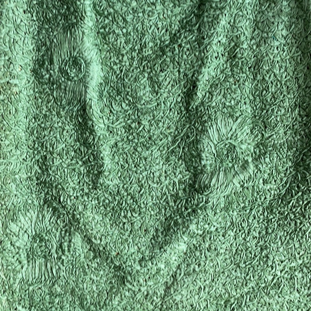 SOLD Vintage Soutache High Waist Skirt lace handmade green medium - Picture 2 of 6